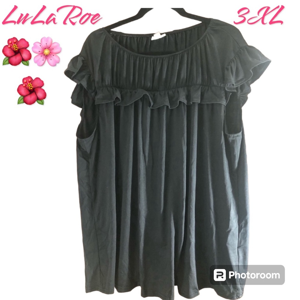 LuLaRoe 3XL muted black sleeveless top EUC